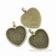 Antique bronze pendant - frame "Heart", 34x28 mm
