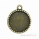 Antique bronze pendant - frame, 26x22 mm