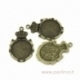 Antique bronze pendant - frame "Crown Mirror", 5,3x3,5 cm