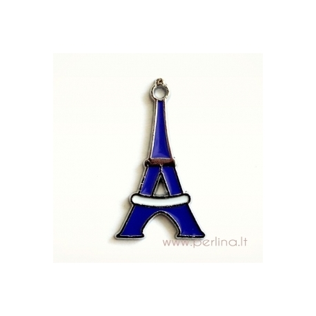 Pakabukas dengtas emaliu "Eifelio bokštas", 31x28 mm