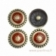 Antique bronze chunk button "Red Sun", 20 mm