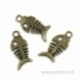 Antique bronze pendant "Fish bone", 28x12 mm