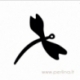 Plexiglass finding "Dragonfly', white, 4x3,7 cm