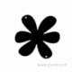 Plexiglass finding-connector "Flower", black, 4x4 cm
