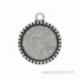 Cabochon setting pendant "Crown", antique silver, 26x22 mm