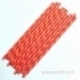 Paper straw, red-peach, striped, 1 pc
