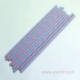 Paper straw, rose-light blue, striped, 1 pc