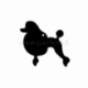 Plexiglass finding-pendant "Poodle", black, 3,5x3 cm