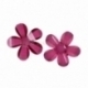 Resin flower, faceted, dark purple, 12x12 mm