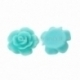Resin flower embellishment, aqua, 10x10 mm