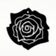 Plexiglass finding-pendant "Rose", black/gold, 3,5x3,5 cm