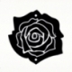 Plexiglass finding-connector "Rose", black/gold, 3,5x3,5 cm