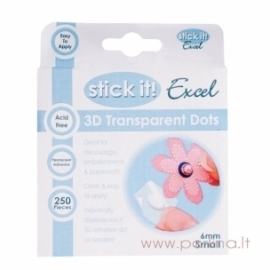 Excel 3D Transparent Dots - Small, 6mm, 250 Pcs