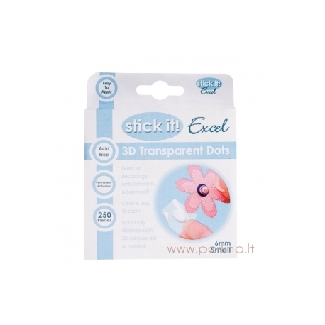 3D skaidrūs taškeliai "Excel 3D Transparent Dots", 250 vnt.