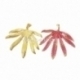 Enamel pendant "Leaf", fuchsia, 43x42 mm