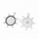 Cabochon setting pendant "Ship Helm", antique silver, 4x3,6 cm