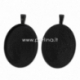 Cabochon setting pendant, black, 39x25 mm
