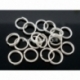 Double loops open jump ring, silver tone, 8 mm, 10 pcs