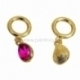 Bracelet accessory "Drop with crystal", gold plated, 26x11 mm