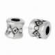 Spacer bead rhombus pattern, antique silver, 4x4 mm, 1 pc