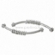 Curved spacer tube, silver tone, 50x5 mm, 1 pc