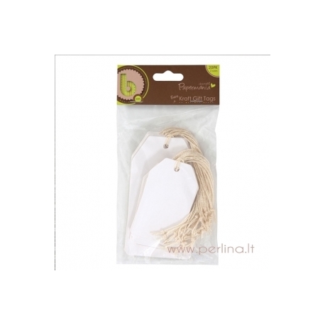 Etiketės "White Tags", 20 vnt.