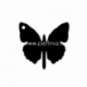 Plexiglass pendant "Butterfly 1", black, 2x1,8 cm