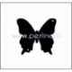 Org. stiklo detalė-intarpas "Drugelis 19", juodos/auksinės sp., 3,7x3,4 cm