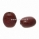 Ceramics bead, purplish red spot, 20x17 mm