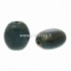 Ceramics bead, Malachite green spot, 20x17 mm