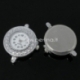 Watch face, round, silver tone, 32x26 mm