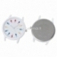 Watch face, round, white, 4,8x4,4 cm
