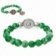 Glass beads snap chunk bracelet, green, 21 cm