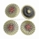 Chunk snap button "Pink flower", antique bronze, 20 mm