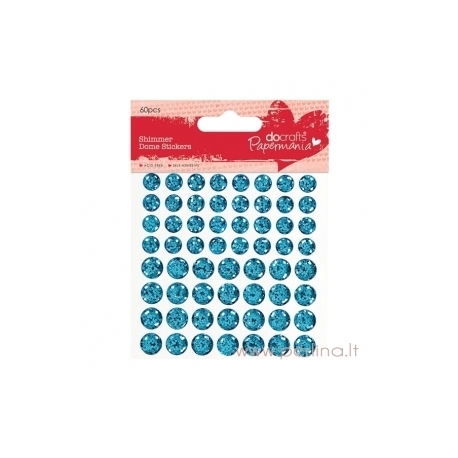 Lipnūs blizgučių akmenėliai "Shimmer Teal", 60 vnt.