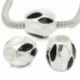 Pandora bead "Black and White", silver plated, 11x10 mm