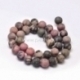 Natural rhodonite gemstone bead, frosted round, 10 mm, 1 pc