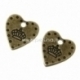 Pendant "Heart in the Crown", antique bronze, 18x17 mm