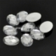 Akrilinis kabošonas, briaunuotas, pilkos/skaidrios sp.,18x13 mm