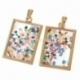 Glass pendant, gold plated, 6,5x3,6 cm