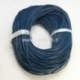 Cowhide leather jewelry cord, round, marine blue, 2 mm, 1 m