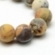 Frosted natural crazy agate gemstone bead, round, 10 mm, 1 pc