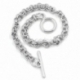 Chain bracelets with toggle clasp, silver tone, 21 cm 