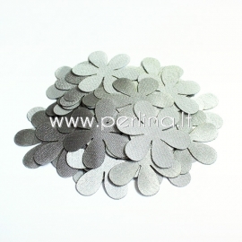 Fabric flower, grey/silvery, 1 pc, select size