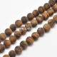 Natural tiger eye gemstone bead, frosted round, strand 38 cm, 10 mm