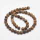 Natural tiger eye gemstone bead, frosted round, strand 38 cm, 10 mm