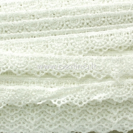Nylon lace ribbon, white, 15 mm, 1 m