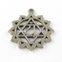 Pendant "Heart Chakra", antique silver, 34x30x2mm