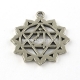 Pendant "Heart Chakra", antique silver, 34x30x2mm