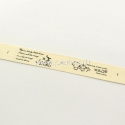 Printted cotton ribbon, off white with black ornaments, 20 mm, 1,82 m